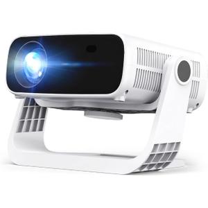 Wielio 2026 Smart Projector Android TV with WiFi 6 and Bluetooth 5.0 Built in 1000+ Apps 240 ANSI Portable Bedroom Mini Movie Projector Support 4K/1080P Auto Keystone & Zoom