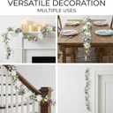2 x Easter Egg Garland 6Ft Pastel Artificial Floral Garland with Lamb Ears Leaves and Spring Berries for Mantle Fireplace Window Wall Indoor Easter Decor