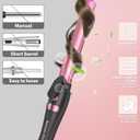 Rotating Curling Iron 1 Inch, Automatic Extra-Long Barrel Curling Iron with 30s Fast Heating for Beginners Long Hair Lasting Waves, Adjustable Temperature, Universal Voltage for Travel, Rose Gold