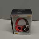 Over Ear Headphones Wired, AC01 Corded Stereo Headsets with Microphone Volume Control for Adults Teens Kids 3.5mm Jack for Chromebooks, Laptop, Computer, Tablets, Travel (Black Red)