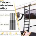 RIKADE Telescopic Ladder, 10.5 ft Aluminum Telescoping Ladder with Non-Slip Feet and Stable Hook, Portable Extension Ladder for Household and Outdoor Working, Max Load 330 lb, Black