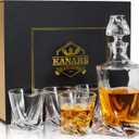 Whiskey Decanter Set with Glasses, KANARS 27oz Crystal Liquor Decanter In Luxury Gift Box for Bourbon Alcohol Cognac Scotch Brandy, Unique Men Gift for Housewarming Father's Day Wedding