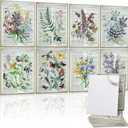 8 Pack Art Acoustic Panels, 48"x32" Soundproof Wall Panels, Decorative Sound Absorbing Panels with Self Adhesive, Sound Dampening Panels, Acoustic Treatment for Home, Office, Studio(Flower) (Plant Illustration Collection)