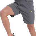 HARD LAND Hiking Shorts Men Cargo Quick Dry Lightweight Stretch Tactical Shorts for Fishing Travel Casual with Multi Pockets (Black)