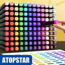 ATOPSTAR 120 Colors Alcohol Markers Artist Drawing Art Markers for Kids Dual Tip Markers for Adult Coloring Painting Supplies Perfect for Gift(120 Black Shell)