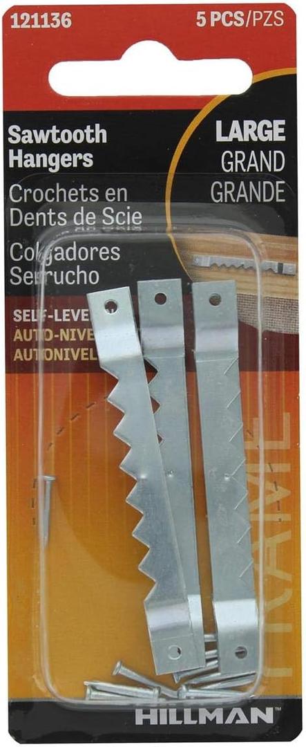 Hillman Fastener Corp 121136 Sawtooth Self-Leveling Hangers 2 pack set of 5-hanger(10 hangers in Total)