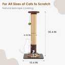35.4" Tall Sisal Cat Scratching Post, Anti-Tip Stable Base, Interactive Mouse Hole & Toys, Furniture Grade Wood Cat Scratcher Tower for Indoor Cats