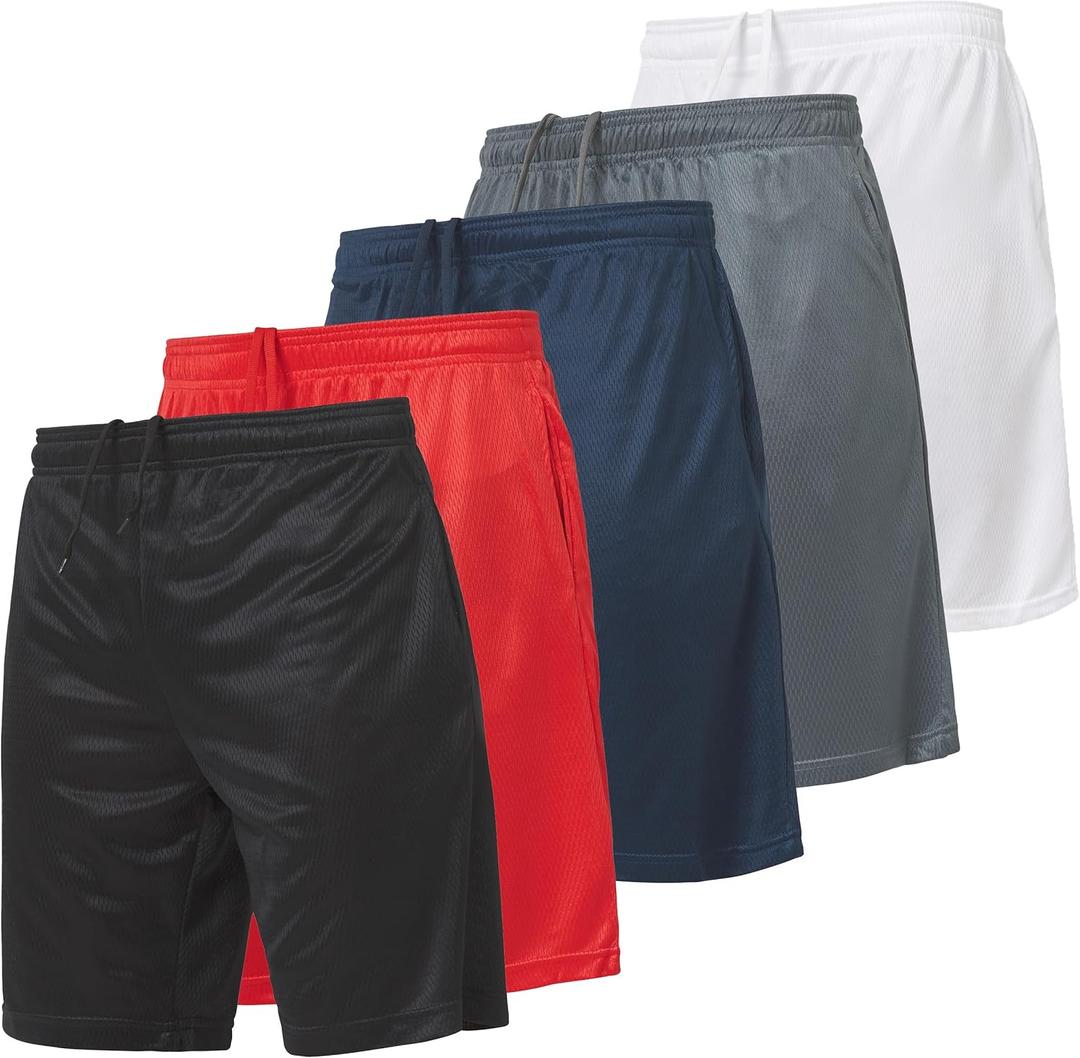 Ultra Performance 5 Pack Mens Shorts, Athletic Gym Shorts Workout Basketball Shorts for Men, SM - 5X (Medium, Birdseye Closed Mesh)