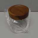 17 Fl oz/500 ml Glass Food Storage Jar, Premium Clear Glass Container Jar with Airtight Screw-on Wooden Lid, Kitchen Canisters for Coffee,Tea,Pasta,Cookies, Nuts,Spice,Candy,Overnight OatmealSmall)