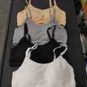 SALIA GIRL Sport Cami Bras Cotton for Teens Girls Training Bras 10-16 with Adjustable Straps Fixed Pads (Black/White/Grey/Nude), Size XL