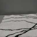 Tititex Luxury White Black Curve Line Bathroom Rug, 24x36 inch Extra Soft and Absorbent Microfiber Bath Rugs, Non-Slip Plush Shaggy Bath Carpet, Bath Mats for Bathroom Floor, Tub and Shower