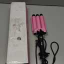 3 Barrel Curling Iron Hair Crimper: Birthday Gifts for Women Aleath Dual Voltage Adjustable Temperature Three Barrels Hair Waver - Ceramic 1 inch Curler Wand (Pink)