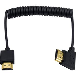 Duttek 4K Coiled HDMI Cable 1FT-4FT, Right Angled HDMI Male to Male Extender Cable for 3D and 4K Ultra HD TV Stick