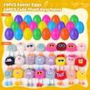 24 Pack Prefilled Easter Eggs with Kids Keychains Plush Toy Cute Keychains for Kid Boys Girls for Easter Egg Fillers, Easter Basket Stuffers Party Favor Gifts