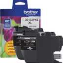 Brother Genuine LC30132PKS 2-Pack High Yield Black Ink Cartridges, Page Yield Up to 400 Pages/Cartridge, LC3013