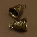 AKOAK 24 Pieces Vintage Style Antique Bronze Tone Jingle Bell Charms Pendants for Jewelry Making Xmas Tree Hanging Decoration