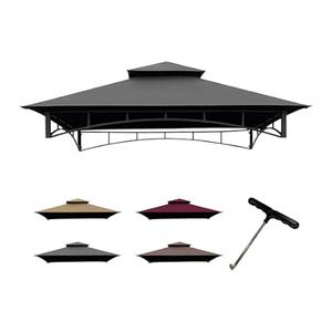 Grill Gazebo Replacement Roof, 5x8ft Outdoor BBQ Gazebo Canopy Cover, Double Tiered Grill Gazebo Replacement Roof for #L-GG001PST-F (Grey)