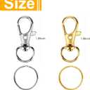 60PCS Keychain Making Supplies, Lobster Claw Clasp with Key Rings, Keychain Making kit Including 30PCS Keychain Clip Hooks and 30PCS Key Chain Rings for Crafts