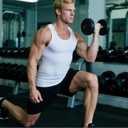 Men's Ribbed Tank Tops Knit Casual Sleeveless Workout Muscle T Shirt Gym Undershirts Beach Tank (White)