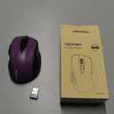 TECKNET Wireless Mouse, 2.4G Ergonomic Optical Mouse, Computer Mouse for Laptop, PC, Computer, Chromebook, Notebook, 6 Buttons, 24 Months Battery Life, 2600 DPI, 5 Adjustment Levels - Purple