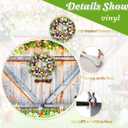 Easter Photo Backdrop for Photography, Spring Rustic Barn Door Theme Backdrops for Photoshoot, Bunny Eggs Green Easter Family Party Decorations 7x5ft