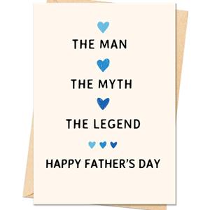 5 x Fathers Day Card, Funny Fathers Day Cards Gifts Decorations for Dad from Daughter Son, Happy Father's Day Card for Husband Boyfriend, Father's Day Cards Gifts Ideas from Wife