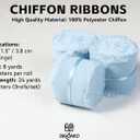 2 x Baby Blue Silk Ribbon 1.5" Wide x 24 Yards | Gender Reveal Party Decor, Baby Shower Favors, Hair Bows & Coastal Bridal Bouquets (Baby Blue 3-Roll Set)