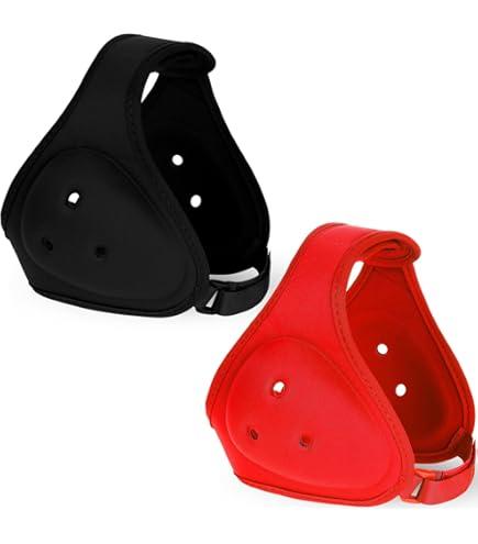 Jerify 2 Pcs Wrestling Headgear for Kids Youth Soft Grappling Headgear Wrestling Adjustable Ear Guard Protective(Black, Red)