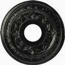 black Ekena Millwork CMP13BA Baltimore Thermoformed PVC Ceiling Medallion (Fits Canopies up to 5 1/4"), 13"OD x 3 1/2"ID x 3/4"P