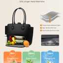 LOVEVOOK Lunch Tote Bag for Women, 2-in-1 Work Tote Bag with Lunch Compartment, Insulated Lunch Bag & 15.6 Inch Laptop Bag for Women, Ideal for Teacher, Nurse and Camping Use, Black