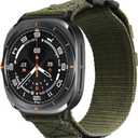 Nylon Elastic Wide Soft Bands Compatible with Samsung Galaxy Watch Ultra 47mm for Women Men, Adjustable Sport Comfort Loop Replacement Straps. (Green)