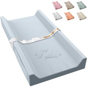 Vegan Leather Baby Changing Pad, Waterproof & Wipeable Soft Diaper Changing Mat 32 x 16.6" Comfortable Infant Changing Station for Dresser & Table