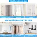 Adjustable Tension Curtain Rod 30 to 64 inches, Curtain Rod for Windows Tension Rod No Drill, Spring Tension Curtain Rod for Window, Bathroom, Doorway, White