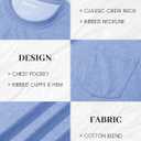 MAGCOMSEN Mens Pocket T Shirts Short Sleeve Cotton Moisture Wicking Plain Tshirts Casual Lightweight Summer Basic Tees (Blue)