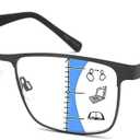 1 Pack Progressive Multifocal Reading Glasses For Men,Upgraded Premium Multifocus Blue Light Blocking Readers Metal Frame Spring Hinge,Anti Glare/Eyestrain Cheaters Eyeglasses 4.0x
