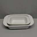 Artena Casserole Dishes For Oven, Ceramic Baking Dish, Large Lasagna Pan With Handles, Baking Pan Casserole Dish, Rectangular Bakeware Deep, White, Set Of 2 (2.3Qt/1.1Qt) (Only Baking Dish)