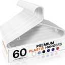 HOUSE DAY White Plastic Hangers 60 Pack, Clothes Hangers with Non Slip Hooks, Durable & Space Saving Coat Hanger, LightWeight Clothing Hanger, Perfect Closet Organizer for Everyday Use