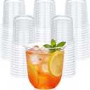 100 Pack 12 oz Clear Plastic Cups, Disposable Stemless Wine Glasses for Cold Drinking Beverage Smoothie Water Juice, Cocktail Punch Cups for Wedding Gathering Birthday Meeting