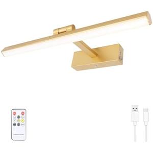 KANESIKI Picture Light for Paintings Battery Operated, Cordless Art Lighting, Rechargeable Artwork Light with Remote and Timer, Dimmable Display Lamp for Wall Decor Photo Dartboard Gallery, 15.7"