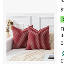 Kevin Textile Valentines Farmhouse Throw Pillow Covers Pack of 2 Boho Woven Texture Linen Decorative Pillow Cases for Couch Bed and Chair, Wine Red 16 x 16 inches 40 x 40 cm