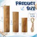 Vercraft Set of 3 Nautical Wood Piling Decorations, Real Wooden Pier Posts for Coastal Beach Home Marine Nautical Decor, Huge 5" Diameter Stumps and 10/14/18 Inch Heights