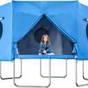 14FT 6 Straight Poles Trampoline Tent, Premium Oxford with Sunscreen Coating TrampolineTent Cover, Outdoor Fun for Kids,Protect from Sun (Tent Only)
