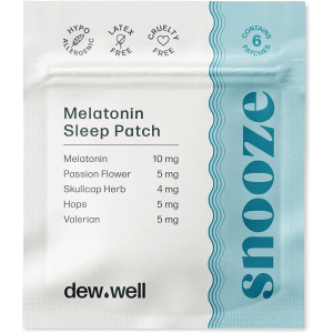 Dew Well 6 Pack Snooze Melatonin Sleep Patches – Wearable, No Latex, Easy to Use – Supports Natural Sleep