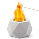 Tabletop Fire Pit - Portable Concrete Outdoor & Indoor Firepit Table for Smores, Mini Fireplace & Patio Decor, Table Top Firepit, Small Portable Mini Indoor Fireplace, White Elephant Gift