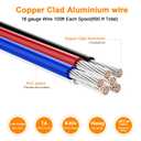 VIABRICO 16 Gauge Wire - 600FT, 100FT Spool, 6 Colors, Copper Clad Aluminium, Low Voltage, Hookup Wire Kit for Breadboard/Automotive/DIY/Battery