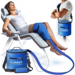 Cold Therapy Machine, Portable Ice Therapy Machine for Knee After Surgery with Programmable Timer & Flow Rate, Quiet Pump, Knee Pad, Cold Therapy Unit for Long-Term Relief and Recovery, Deep Blue