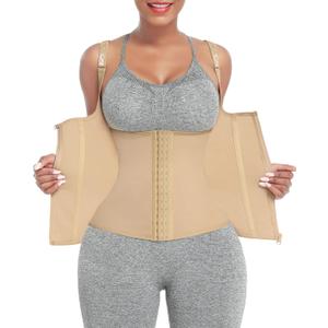 FeelinGirl Waist Trainer for Women Corset Vest Body Shaper Cincher Trimmer Tank Top Sport Girdle with Steel Bones Small