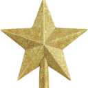 8 Inch Glitter Christmas Star Tree Topper, Christmas Tree Decorations for Holiday Ornament/Home Decor, Shatterproof Treetop Star for Indoor/Outdoor, Party, Christmas Tree, Ideal Xmas Gift -Gold