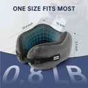 Neck Pillow Travel Pillow - 100% Pure Memory Foam Airplane Pillow with Adjustable Clasp & Removable Cover, Portable Travel Essentials for Long Flights, Car & Office (Dark Gray, with Eye Mask)
