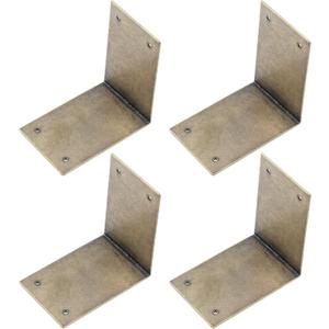 Antique Bronze Corner Brackets Brass Brace 2.36"x1.57"x0.04" Box Right Angle Edge Cover Pack of 4 for Wooden Toolbox,Cabinet,Chest